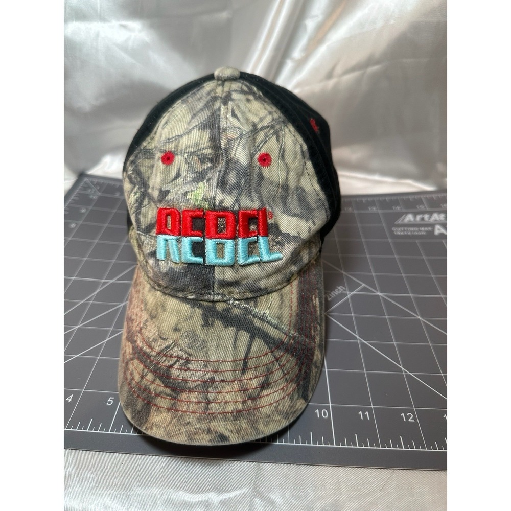 REBEL Lures Baseball Cap Hat, Adjustable Hook/Loop Back, Camo Mossy Oak - Picture 5 of 6